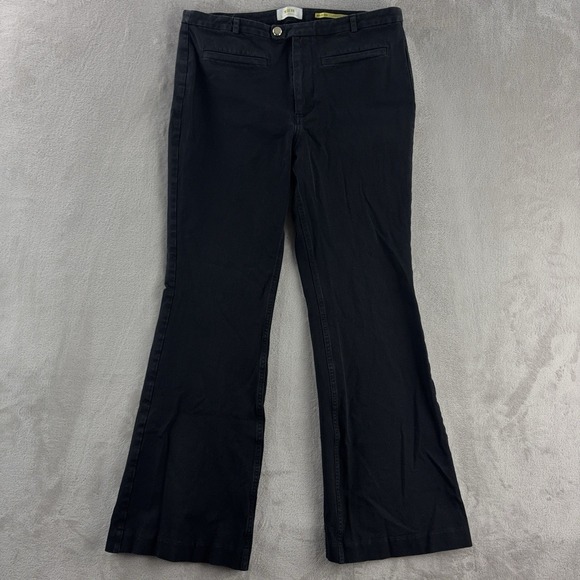 Maeve Pants - Maeve By Anthropologie Wide Leg Pants Womens Size 12 Black Flare Stretch Casual
